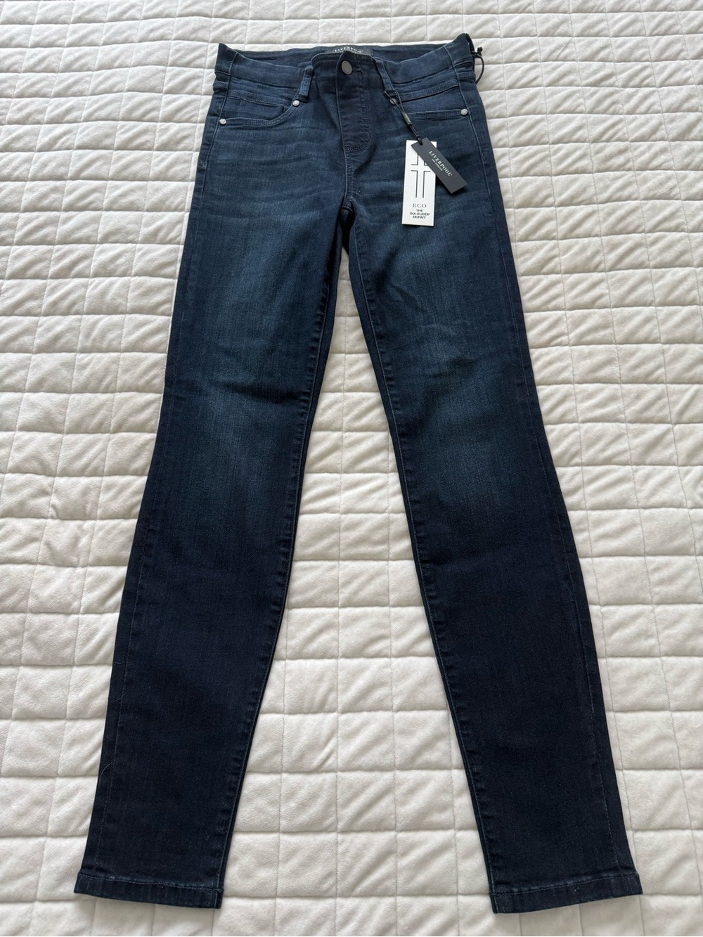 Liverpool Del Ray Gia Slider Dark Wash Skinny Jeans in Deep Blue